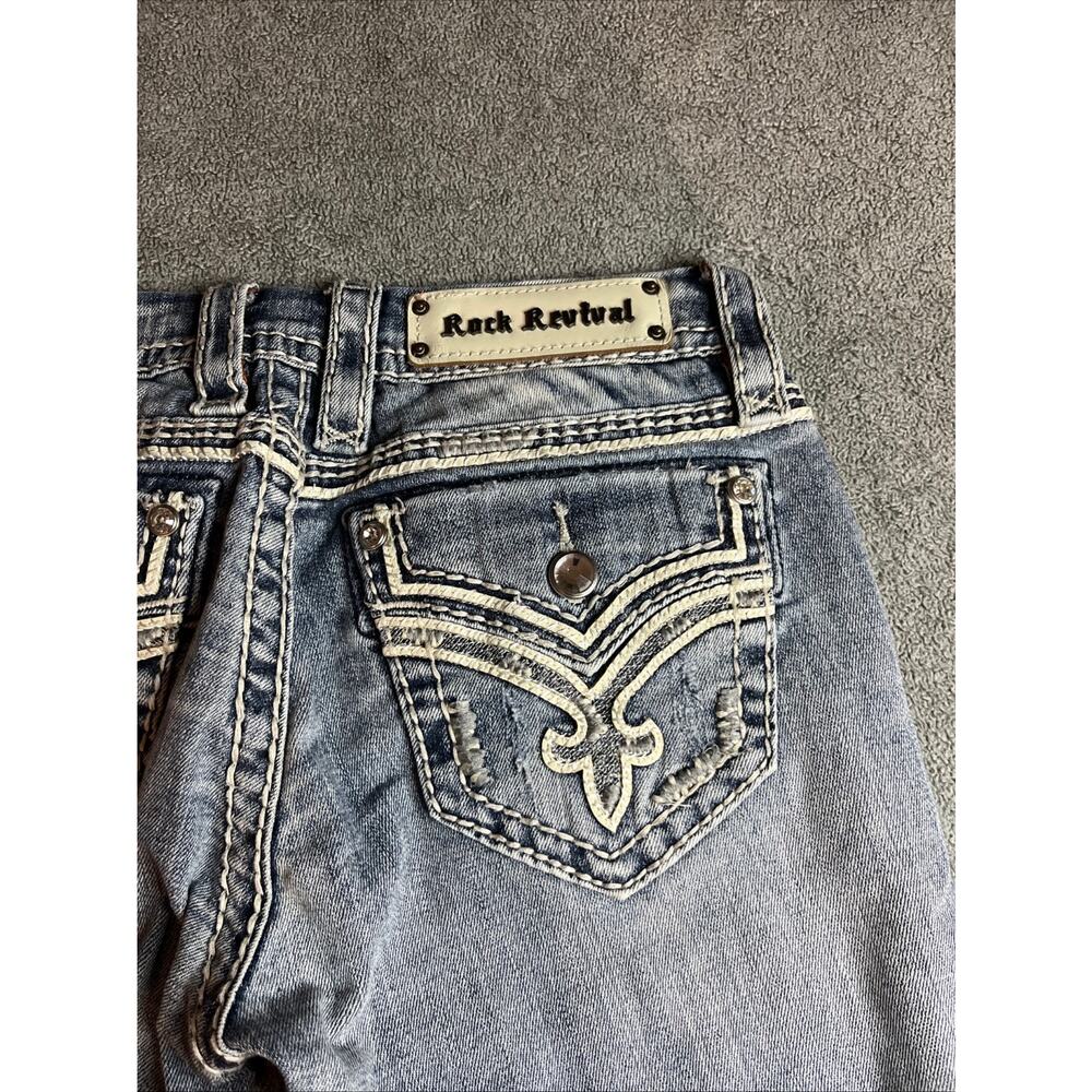 Rock Revival Donna Boot Cut Jeans Low rise Light Wash Size 26 B206 - Picture 15 of 16